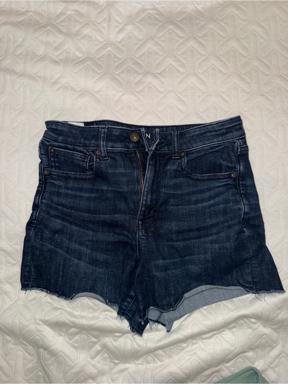 Dark Blue Denim Cutoff Shorts